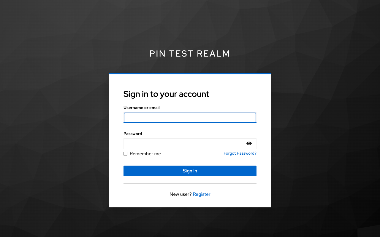 Keycloak login page